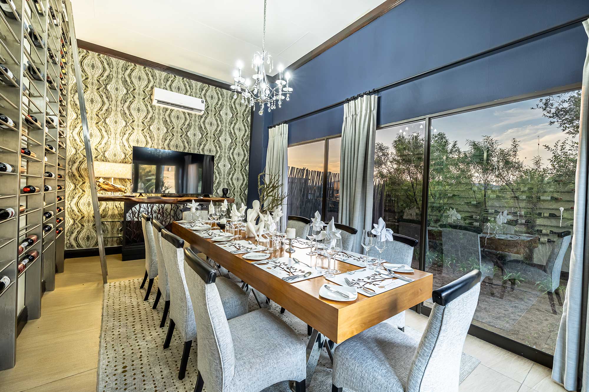 Private dining in the Wine Cellar at Shepherds Tree Lodge