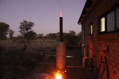 The donkey all fired up, anyone for a shower?