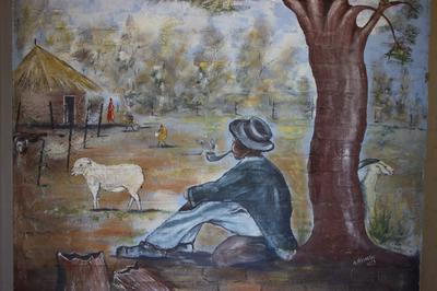 A painting on the entrance wall of Klipkolk Lodge.