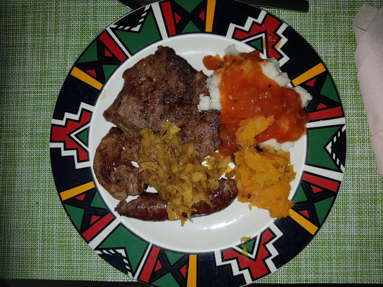 Mosetlha Bush Camps braai of chops, wors and steak