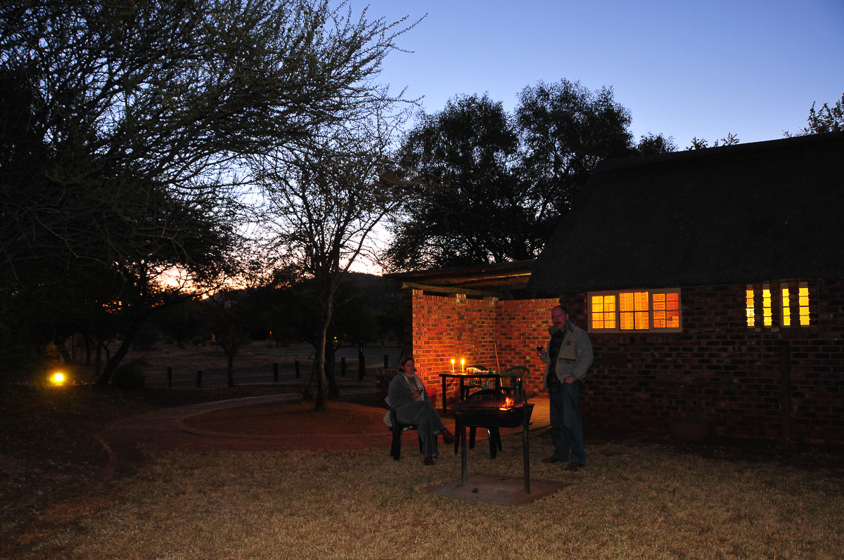 braaing at our Manyane chalet