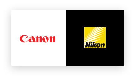 Canon and Nikon logos