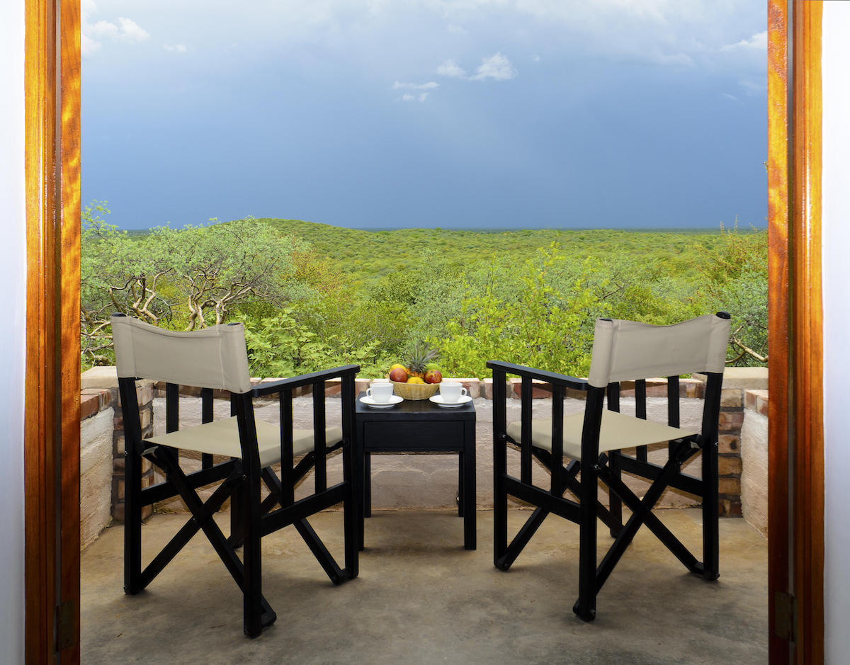 View from the chalet at Etosha Safari Lodge