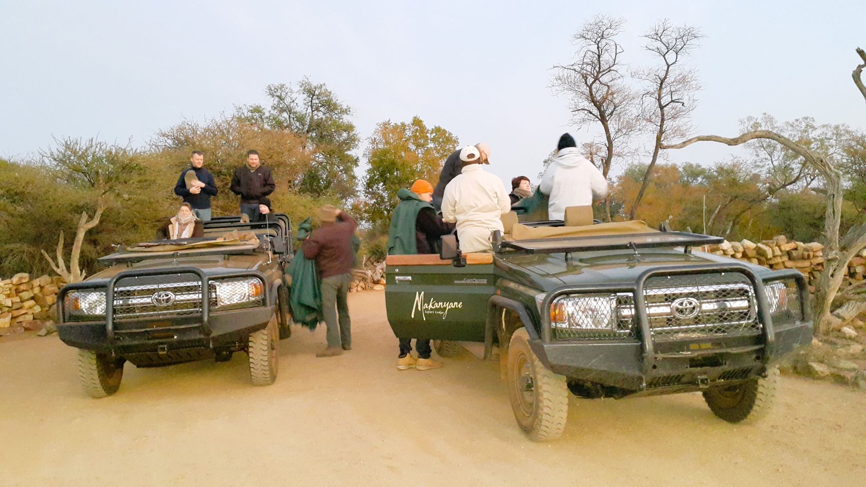 Getting ready for our morning game drive at Makanyane Safari Lodge in Madikwe