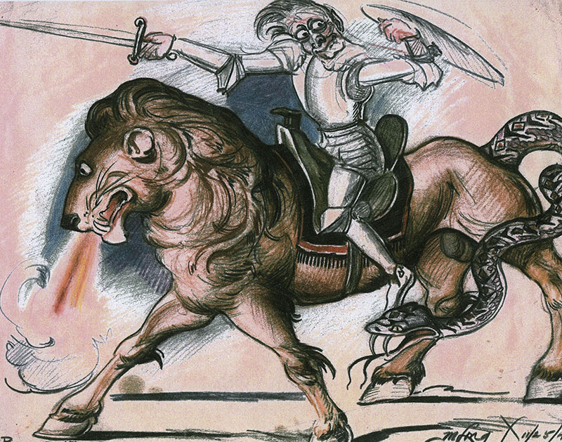 horsemen on lion-headed horses that breathed fire, with stinging serpent-like tails