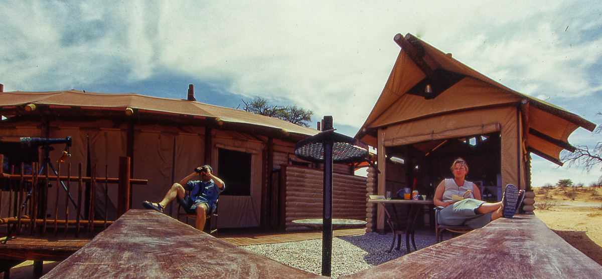 Us relaxing at our tent at KTC