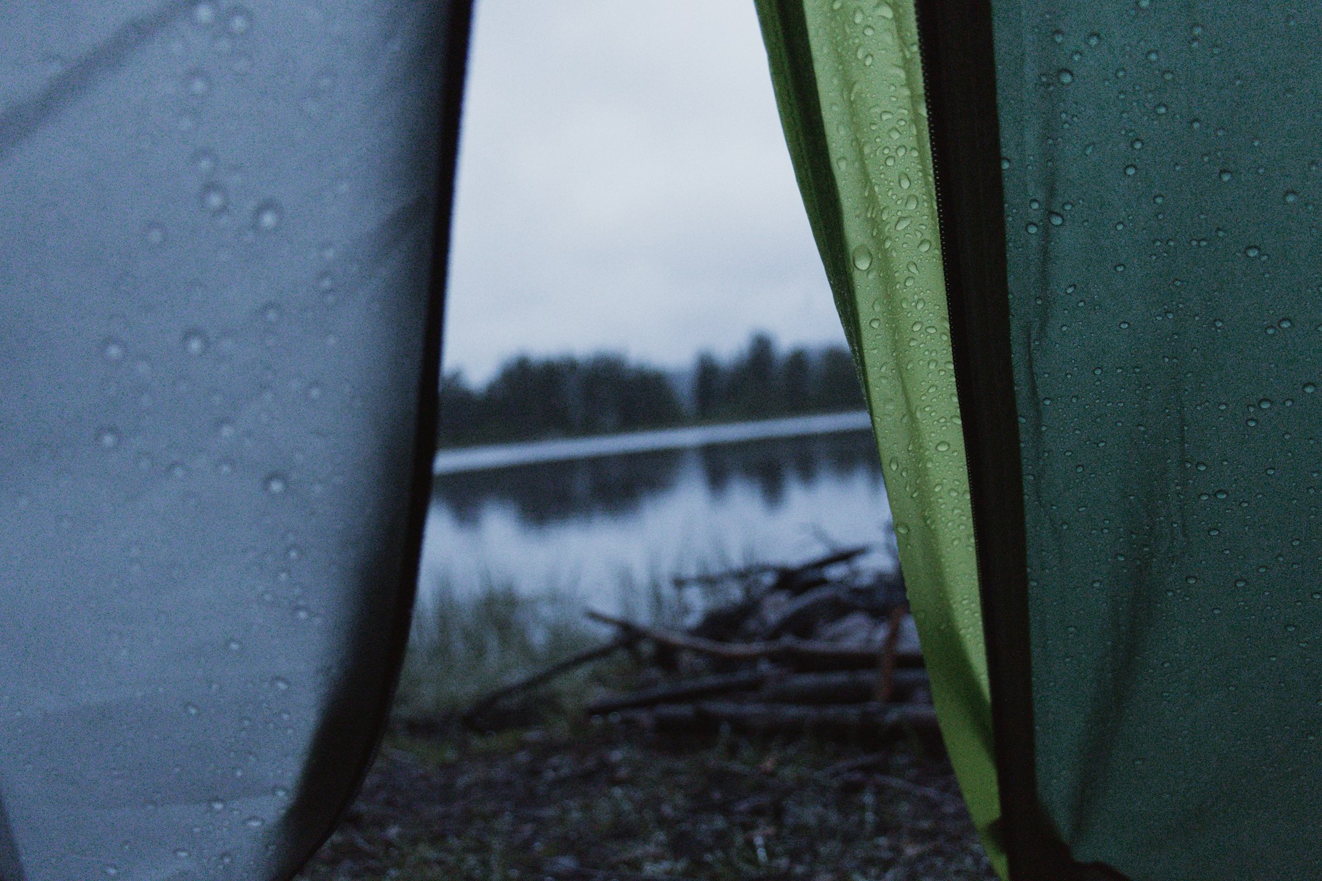 camping in the rain