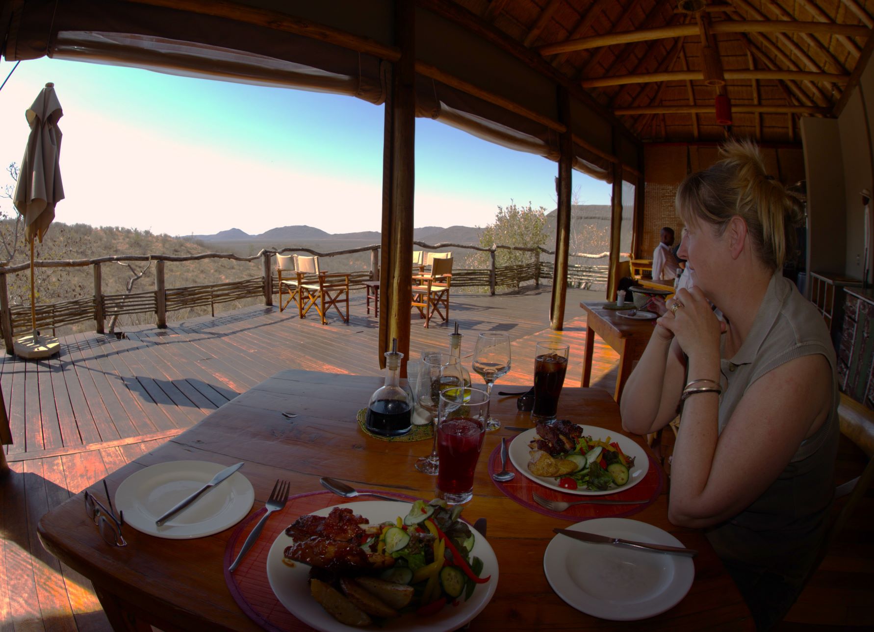Lunch in the dining area at Buffalo Ridge Lodge in Madikwe