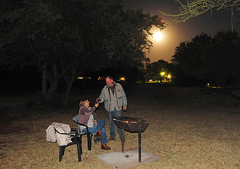 braaing in the moon light pilanesberg