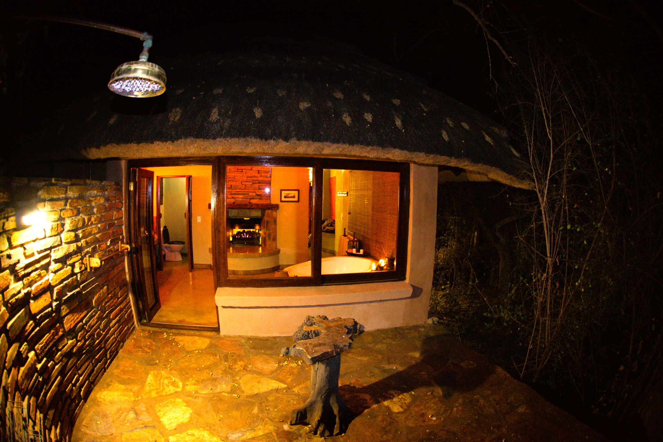 Outdoor shower at Motswiri Private Safari Lodge