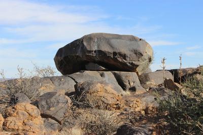 Volcanic rock outcrops near Rietfontein.