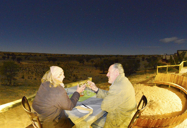 Dinner on the wooden deck