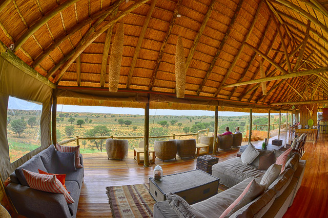 Rooiputs Lodge lounge and outdoor seating area