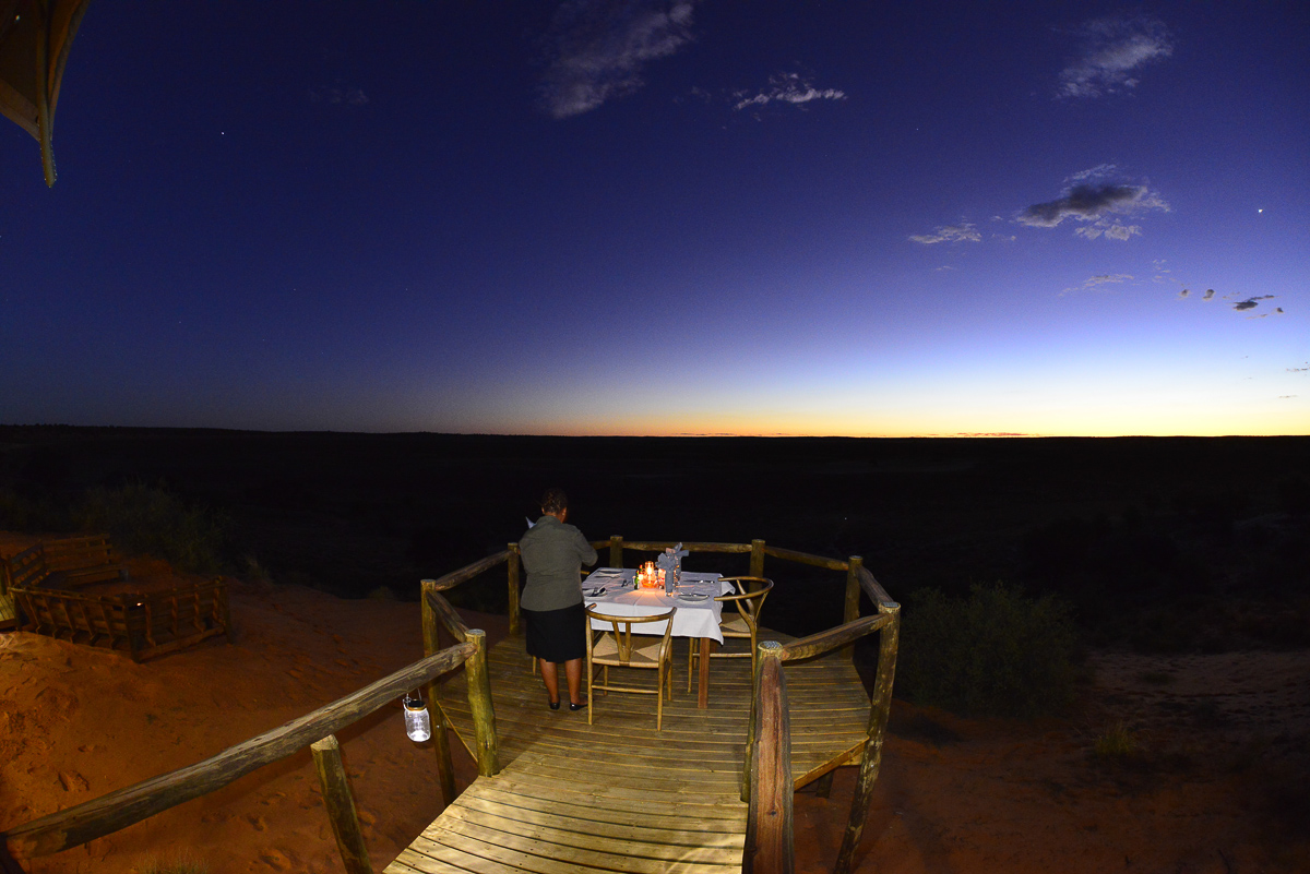 Polentswa staff setting up for dinner