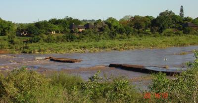 The temporary bridge disappearing