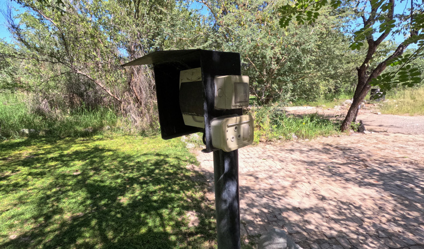 Toshari camp site sign